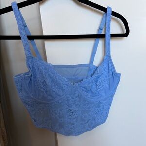 Hollister Blue Lace corset Top